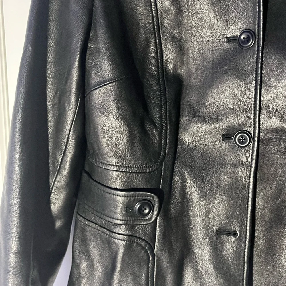 LOFT Button Up Leather Jacket - Picture 4 of 5